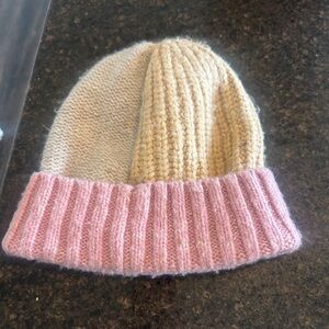 Cozy Pink and Cream Kids Beanie